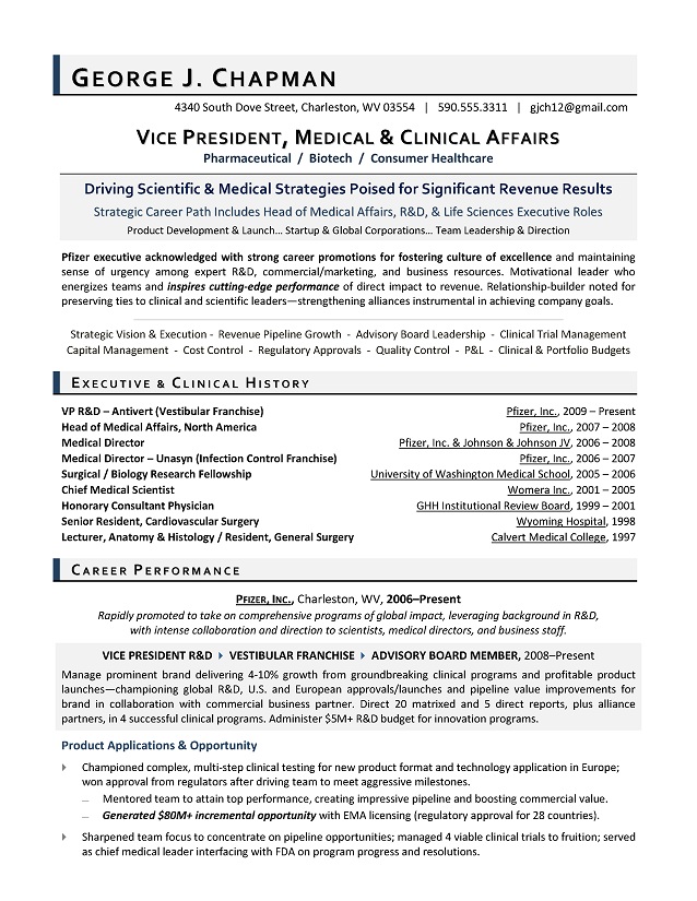 Post resume for healthcare executive positions