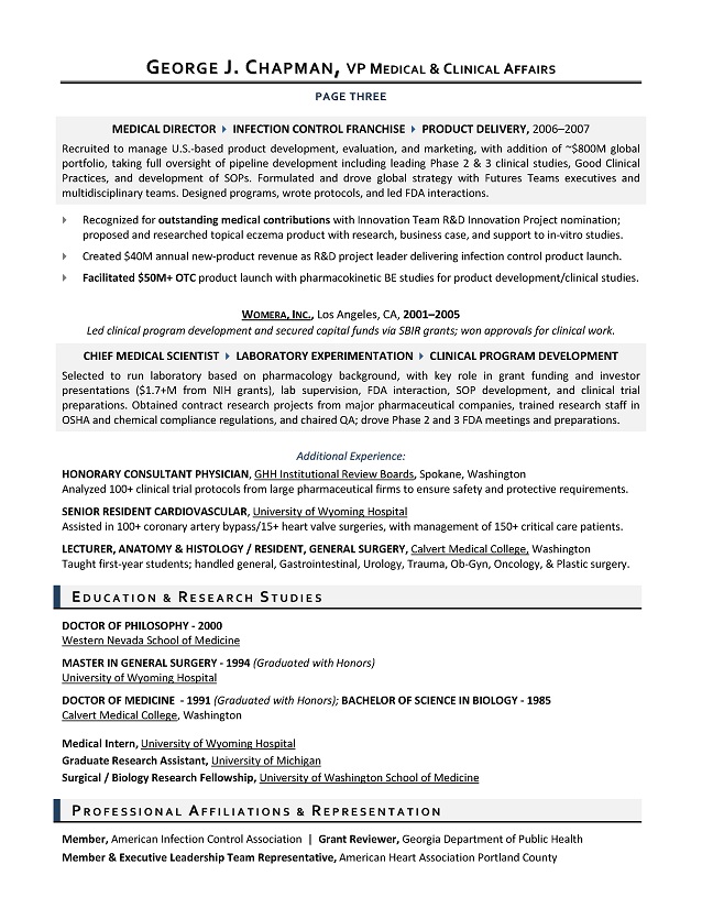 Resume writing service physician