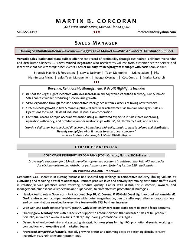 Resume For Sales Manager Grude Interpretomics Co
